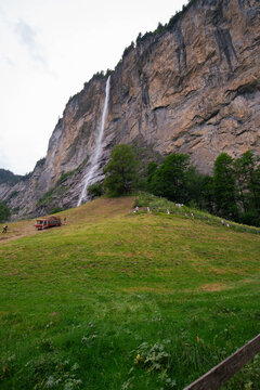Majestic Staubbach Falls of Lauterbrunnen