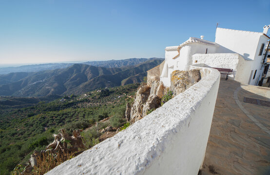 Sunny morning view from a Spanish white village