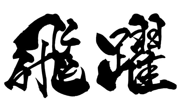 飛躍 Leap Forward Japanese Calligraphy 筆文字 手書き 日本語 和風 Japanese Style