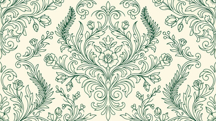 Fototapeta premium Vintage Victorian Decorative Pattern Vector for Luxury Gift Wrap and Packaging