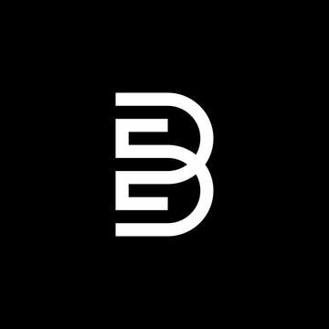 Elegant, modern, and unique 'BE or EB' monogram with a smooth futuristic contour. Recommended for smart tech, luxury, and digital labs.