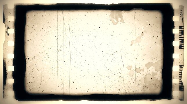 Old vintage film frame with scratches and dust texture scratched negative photography filmstrip historical aesthetic