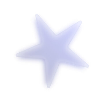 3D Soft Lilac Purple Glossy 5-Point Star Icon Clipart