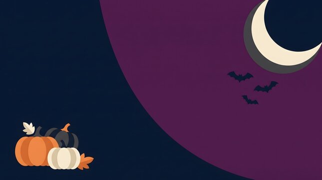 Embrace the spooky season with this captivating halloween scene featuring pumpkins a crescent moon and a mysterious shadowy atmosphere perfect for all