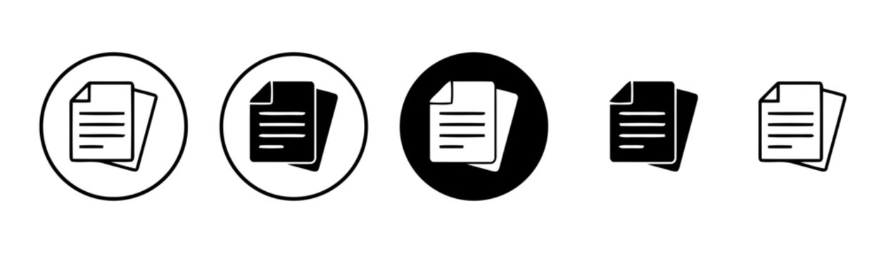 Document pages in circular badge icons collection with document contract agreement collection interface administration business information template multiple