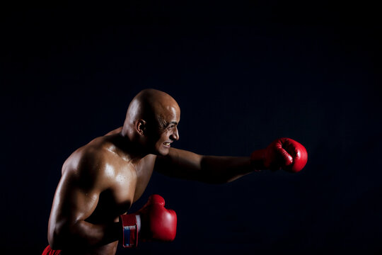 Boxer in a punching position 
