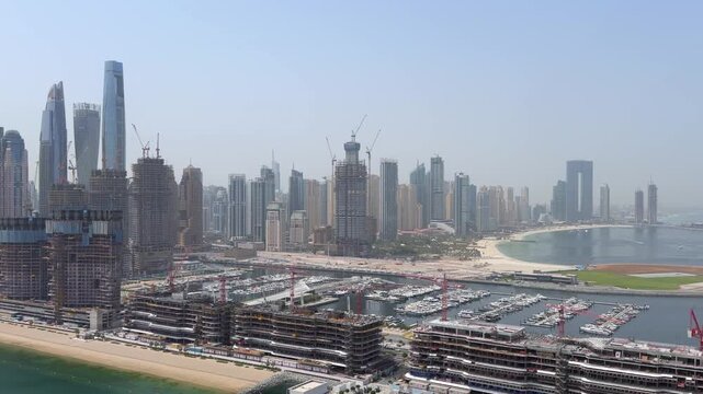 Aerial view of Emaar Beachfront&rsquo;s private island community