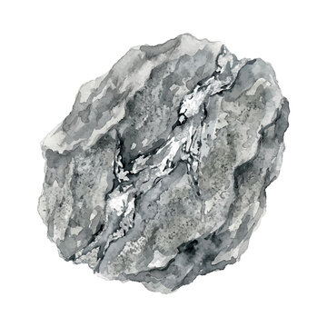 Watercolor illustration of a cluster of clear quartz crystals on white background