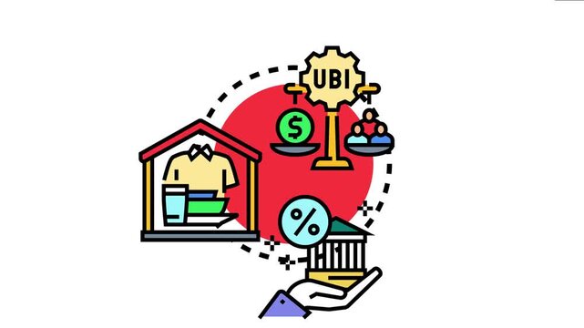 Basic income guarantee providing fundamental needs for society, representing financial support and social security to ensure all citizens have a stable foundation for life