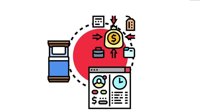 Financial management system visualizing revenue, spending, business operations, and personal expenses, effectively allocating resources for budgeting and economic planning