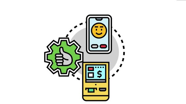 Streamlined functionality connecting user experience on a mobile interface with efficient processing and financial transactions, highlighting optimal performance and customer satisfaction