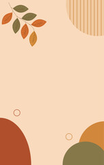 Fototapeta premium Abstract autumn leaves background with geometric shapes