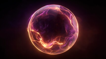 Fototapeta premium Abstract glowing orb with transparent background