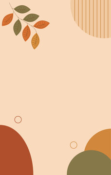Abstract autumn leaves background with geometric shapes