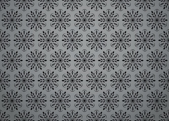Fototapeta premium Flower geometric pattern. Seamless vector background. Gray and black ornament