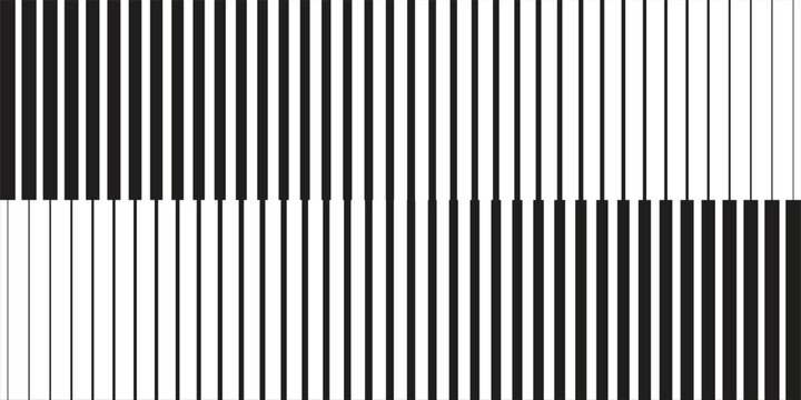 Thin line halftone gradient texture. Fading vertical stripe gradation background. Repeating wide pattern backdrop. Black parallel lines wallpaper for overlay, print, cover, banner, poster. Vector