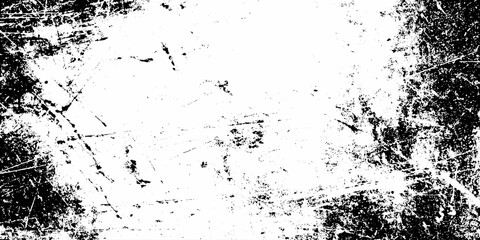 Fototapeta premium Monochrome Frame Grunge Texture with Heavy Corner Distressing, Fine Scratches, and High Contrast Vignette Effect