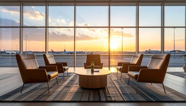 International airport lounge with comfortable seating for Commercial Use