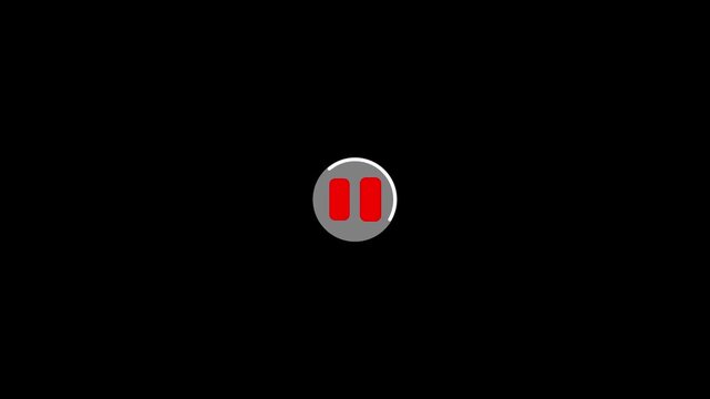 Cursor arrow loading clicking play button motion graphic with alpha channel. Mouse pointer click media player icon animated on transparent background. 4k video