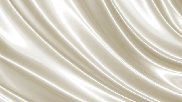 Elegant ivory satin fabric background with soft flowing folds and smooth glossy texture, ideal for luxury branding, beauty, wedding, fashion, packaging and premium design.