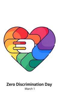 Zero Discrimination Day Awareness Symbol.