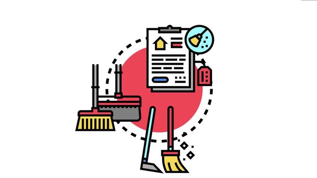 Cleaning service icon domestic work, tidying up, and dusting tasks using various equipment, symbolizing professional housekeeping and maintaining a clean home environment