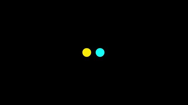Tow dot Loading processing modern loop animation. Black circles buffering isolated on white background video with alpha channel.