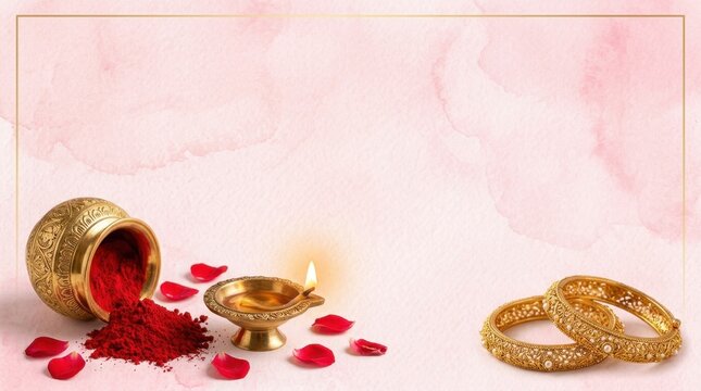 Indian Wedding Ceremony Setup with Sindoor and Bangles