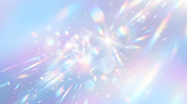 Radiant light rays burst outward from a central point against a soft blue gradient for a futuristic and uplifting effect.