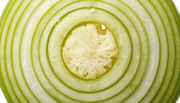 Close up cross section of fresh raw onion showing intricate circular concentric rings and texture with vegetable texture food background vegetable pattern sliced onion close up vegetable