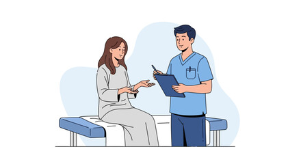 Obraz premium Doctor consulting patient, medical check-up, healthcare discussion, isolated