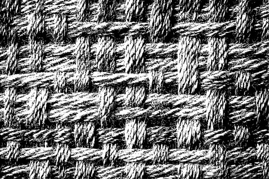 Detailed Close-Up Macro View of Woven Fabric Texture and Interlocking Threads