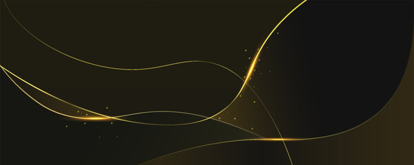 Naklejka premium Luxury gold-black background, abstract elegant background vector for branding presentation