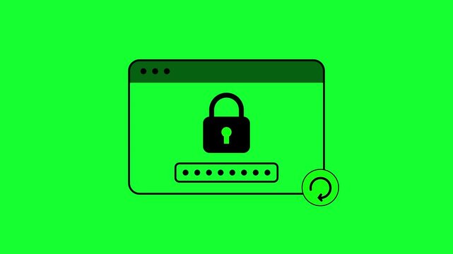Desktop PC Computer Security Padlock Motion Graphic Video