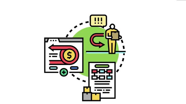 Customer initiating a return delivery process with a courier, managing product refunds and tracking returned items from an online store, symbolizing efficient logistics and customer service