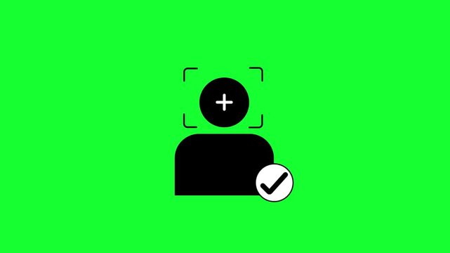 USER ACCOUNT ADD AND SECURITY VERIFICATION CHECK MARK DIGITAL IDENTITY ANIMATION