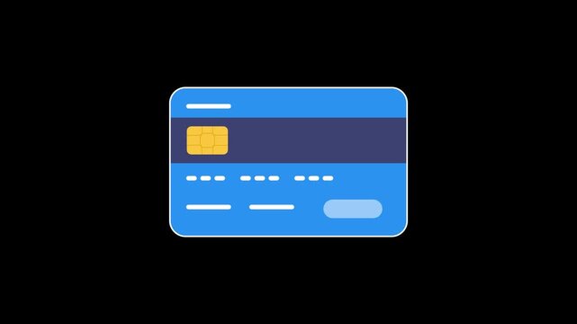 Credit Card Cyber Security Data Protection Shield Vector Animated Motion Graphic Video Icon