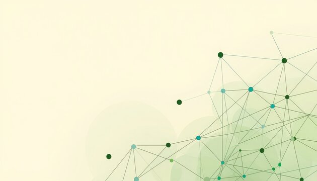 Abstract geometric network background with connected dots and lines on a light green gradient data structure digital connection gradient technology communication innovation structure networked