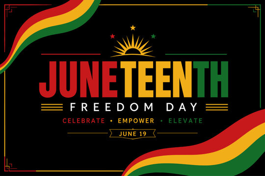 Juneteenth Freedom Day Graphic with Pan-African Colors