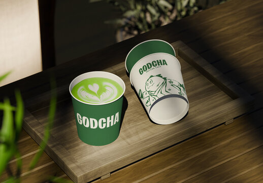 Matcha Paper Cup Mockup