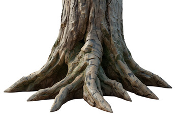 Fototapeta premium Large Tree Trunk Base with Exposed Roots
