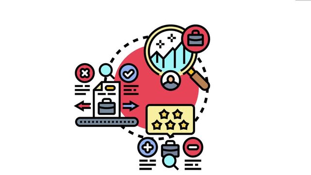 Business process analyzing benchmark targets, evaluating company performance, comparing results, and making strategic decisions based on data and competitive insights