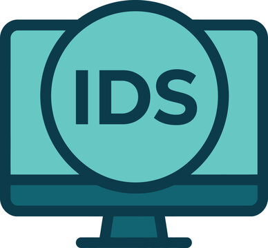 Computer screen icon displaying ids text representing an intrusion detection system for network security and digital protection