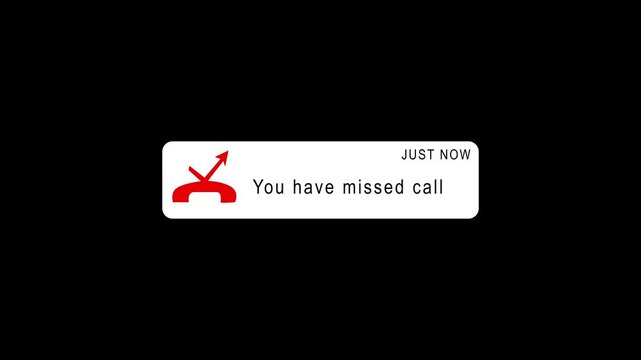  Missed call icon notification button alert a digital graphic interface element showing 4k video.