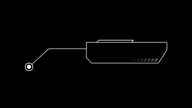 HUD callout rectangle text box animation. HUD elements rectangle frame lines callout animation. callous rectangle - mov - Futuristic HUD Elements. Technology High Resolution 4k video with alpha