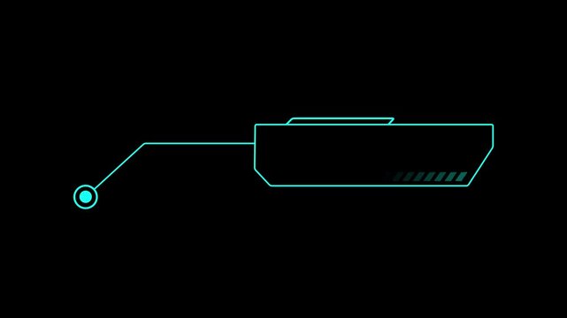 HUD callout rectangle text box animation. HUD elements rectangle frame lines callout animation. callous rectangle - mov - Futuristic HUD Elements. Technology High Resolution 4k video with alpha