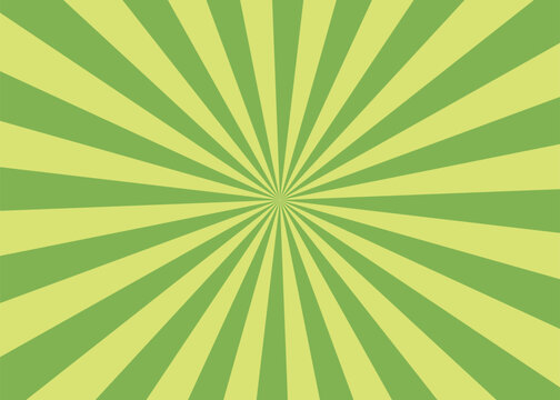 Abstract green sunburst background with radial beams light rays starburst burst pattern retro comic popup banner vector illustration