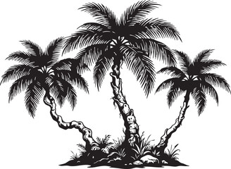 Stylized Palm Tree Vector Design for Summer and Tropical Themes © Habiba