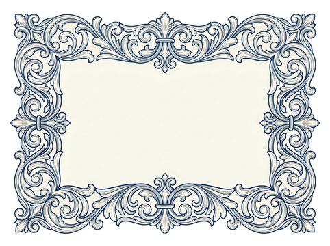 Elegant ornate frame border design with intricate floral and scroll patterns