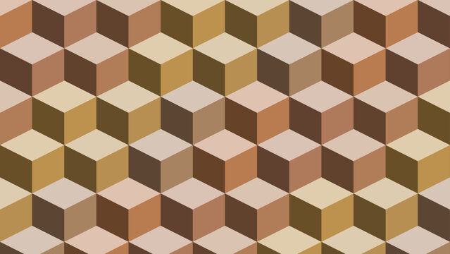 Isometric cube pattern background in earth tones